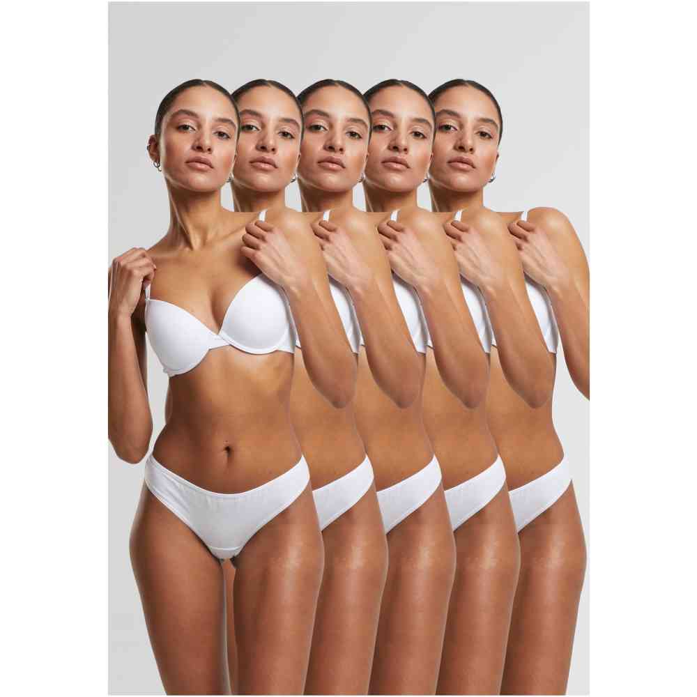 Urban Classics - Basic Cotton Tanga 5Pack String - Wit